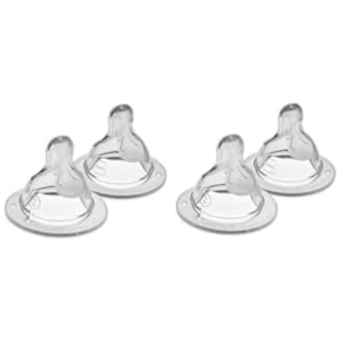 MAM Bottle Nipples Medium Flow Nipple Level 2, for 2+ Months, SkinSoft Silicone Nipples for Baby Bottles, Fits All MAM Bottles, 4 Pack