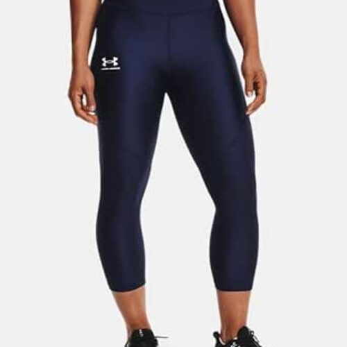 Under Armour HeatGear Team Three Quarter Womens Leggings MT Midnight Navy-White