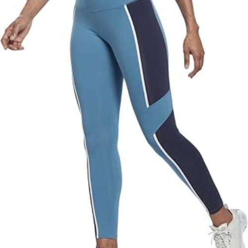 Reebok Women’s Standard Lux High-Rise Leggings, Steely Blue, Small