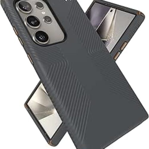 Speck Presidio 2 Grip Samsung Galaxy S24 Ultra Case – Drop & Camera Protection, Soft-Touch Secure Grip, Wireless Charging Compatible, Shock Absorbant, Galaxy S24 Ultra Case – Charcoal Grey