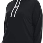 Under Armour Womens Rival Terry Hoodie, Black (001)/Black, 1X