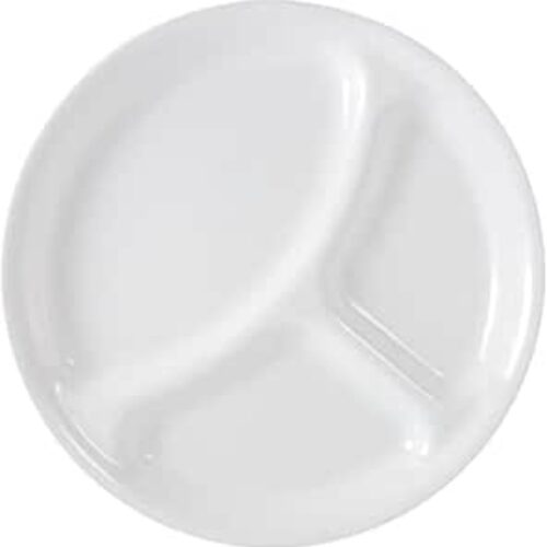 Corelle Livingware Divided Dinner Plate, 10-1/4-Inch, Winter Frost White – Pack of 4 Plates