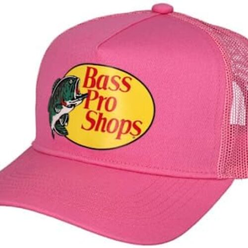 Bass Original Fishing Pro Trucker Hat Mesh Cap -Adjustable Snapback Hat for Men and Women-Great for Hunting, Fishing, Travel (Light Red), 1