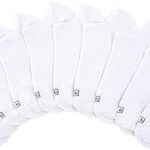 K. Bell Women's No Show Socks, White, 10 Pairs