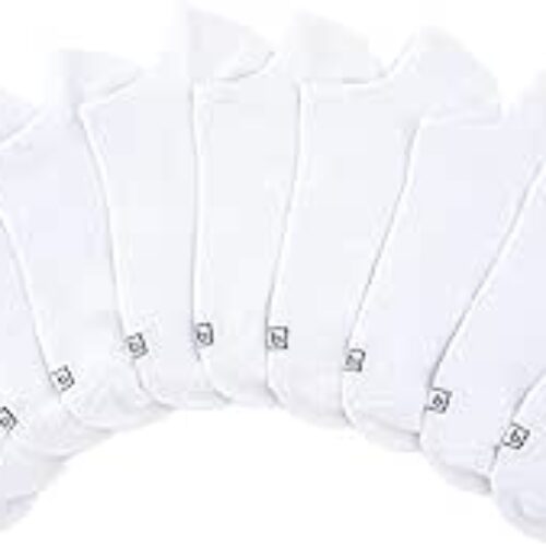 K. Bell Women’s No Show Socks, White, 10 Pairs