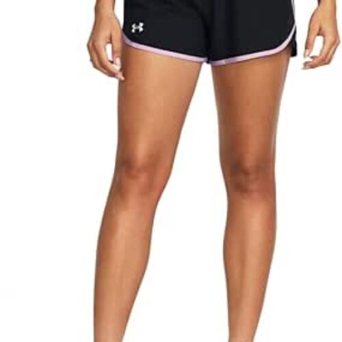 Under Armour Womens Fly by Shorts, (006) Black/Purple Ace/Reflective, 3X-Large