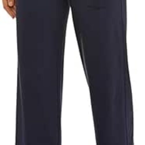 Athletic Works Women’s Relaxed Fit Dri-More Core Cotton Blend Yoga Pants, Black, S Petite