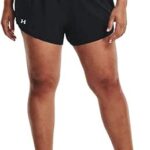 Under Armour Womens Fly by 2.0 Shorts, Black (001)/Reflective, 3X