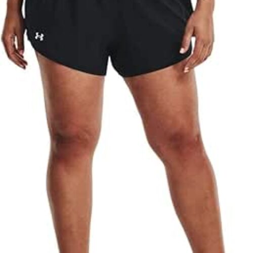 Under Armour Womens Fly by 2.0 Shorts, Black (001)/Reflective, 3X