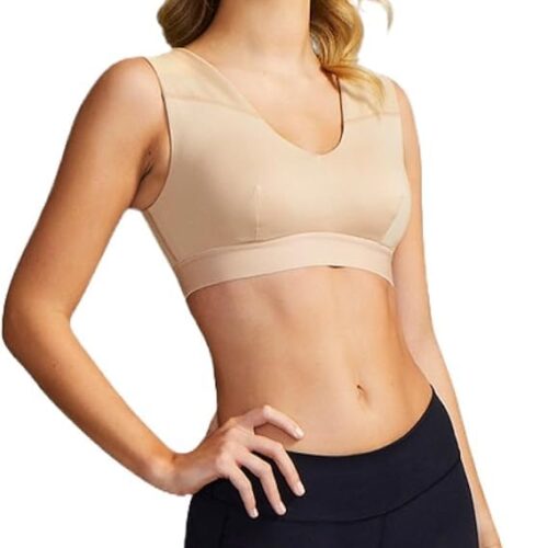 Tommie Copper Shoulder Support Bra, Posture Corrector for Women, with Back Support, Posture and Compression for Women, Back and Shoulder Support Bra – Nude – M
