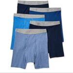 Stafford 4 Pack Boxer Briefs 100% Cotton (Medium, Blues)