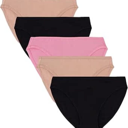GapBody Women’s 5-Pack Organic Cotton Stretch Bikini Panties, Ladies Soft Breathable Comfort Sexy Underwear – Basic Pack Medium