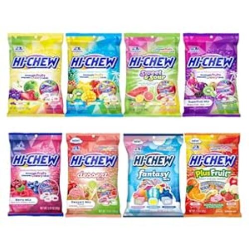 HI-CHEW Variety Mix, Pack of 8 Bags – 22 Flavors Including Dessert Mix – Unique Fun Soft & Chewy Candy – Immensely Juicy Fruity Candy Flavors – Individually Wrapped for Sharing
