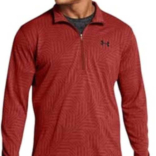 Under Armour Men’s Standard Tech Vent 1/2 Zip, Earthen Orange/Black
