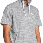 Under Armour Men's Rival Terry Short-Sleeve Hoodie, (011) Mod Gray Light Heather / / Onyx White, XX-Large
