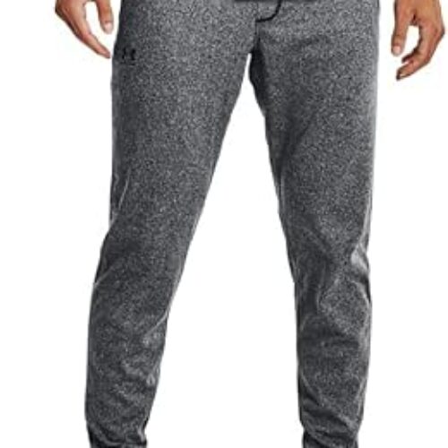 Under Armour Men’s Tricot Joggers, Black Full Heather (001)/Black, X-Large