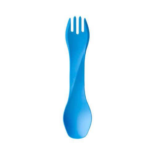 humangear GoBites Uno | Travel & Camping Utensils | Portable & Convertible Dining Ware | Multi-Functional Spork, Light Blue