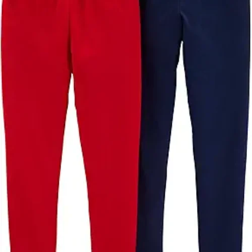 Carter’s Girls’ Baby, Toddler, Kids, 2 Pack Cotton Leggings, Pink/Pink, 5T