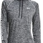 Under Armour Womens Tech Twist Hoodie Sweatshirt, Black / White, Large US