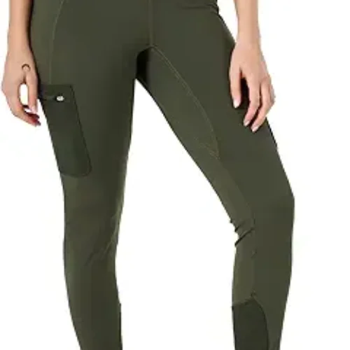 ATG by Wrangler Women’s Hybrid Cargo Legging, Olive, Large