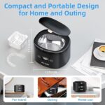 VIVIZEN Ultrasonic Retainer Cleaner Machine Sonic Dental Cleaning Machine for Dentures, Aligners, Braces, Mouth Guards, Jewelry, Portable 30W/45kHz (Black)