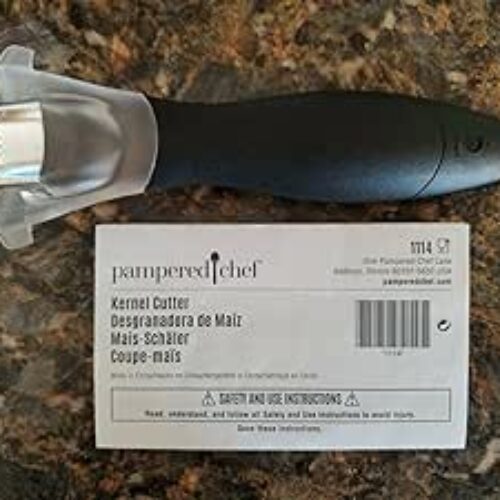 Pampered Chef Corn Kernel Cutter – Corn Peeler Thresher Stripper with Large Ergonomic Handle #1114