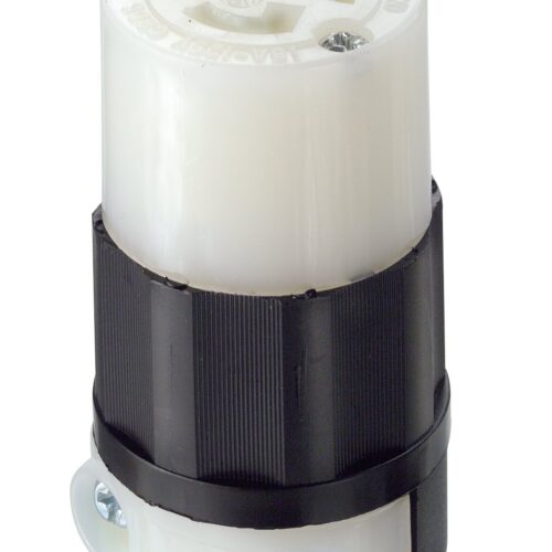 Leviton 15 Amp, 125 Volt, NEMA L5-15R, 2P, 3W, Locking Connector, Industrial Grade, Grounding, 4729-C, Black-White