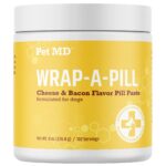 Pet MD Wrap A Pill Cheese & Bacon Flavor Pill Paste for Dogs - Make a Pocket or Pouch to Hide Pills & Medication - 8 oz