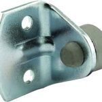 Slide-Co 162462 by-Pass Door Bumper, 5/8 in. Diameter Stop, Steel Bracket, Gray Rubber Bumper (Single Pack), Zinc