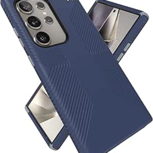Speck Presidio 2 Grip Samsung Galaxy S24 Ultra Case – Drop & Camera Protection, Soft-Touch Secure Grip, Wireless Charging Compatible, Shock Absorbant, Galaxy S24 Ultra Case – Coastal Blue