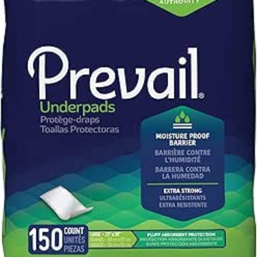 Prevail Incontinence Underpads, Unisex Disposable Underpads for Men & Women, Fluff Absorbent, 23″ X 36″, 150 Count (6 Packs of 25)