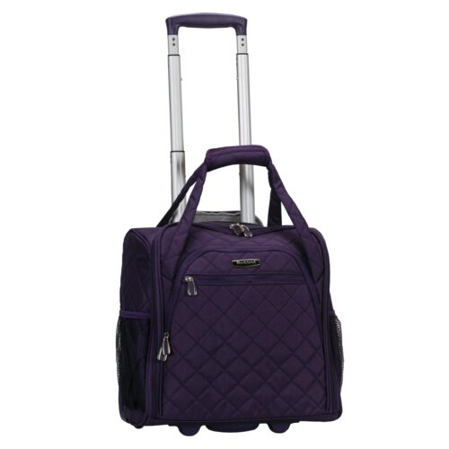 Rockland Melrose Upright Wheeled Underseater Carry-On Luggage, Purple, 15-Inch
