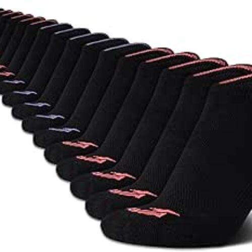 Avia Women’s No Show Socks – 20 Pack Soft Cushioned Athletic Low Cut Ankle Socks for Women – Breathable, Size 4-9, Black
