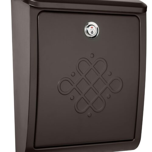 Architectural Mailboxes Bordeaux™ Locking, Wall-Mounted Mailbox for Outside, Decorative Metal Galvanized Steel Medium Mail Box with Lock and Key Drop Box, Rubbed Bronze