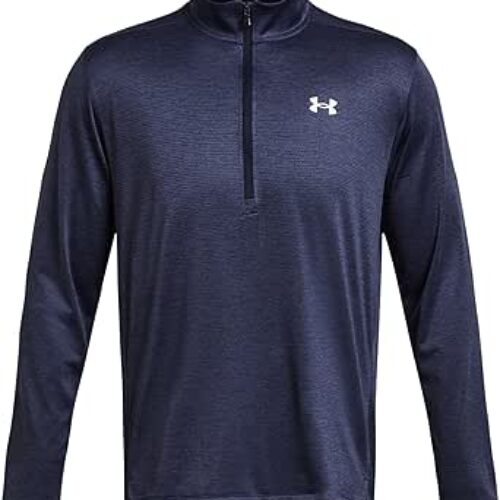 Under Armour Men’s Standard Tech Vent 1/2 Zip, Midnight Navy/White