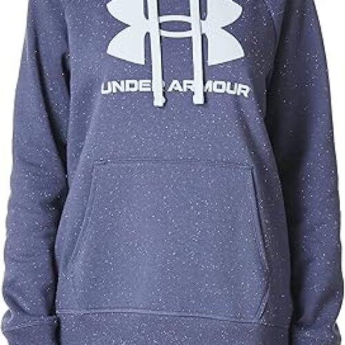 Under Armour Womens Rival Fleece Logo Hoodie , Cosmos (476)/White , X-Large