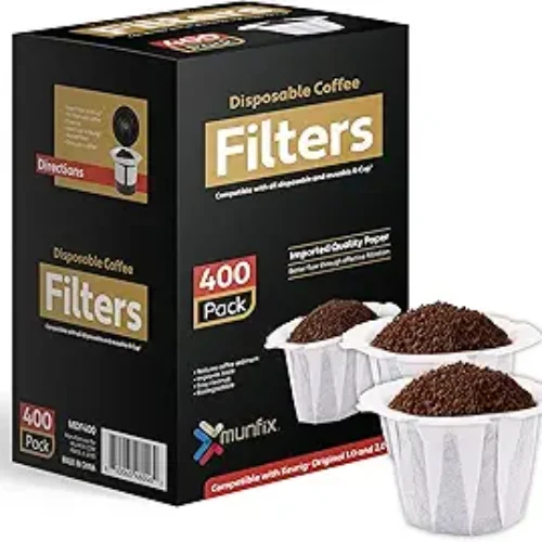 Disposable Coffee Filters, 400 Count Paper Coffee Filter for Keurig Brewers Single Serve 1.0 and 2.0 Compatible with All Brands Reusable K Cup Filter, White