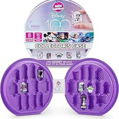 Mini Brands Disney 100 Platinum Collector’s Case by ZURU with 2 Exclusive Minis, Platinum Minis, Celebrate Disney 100