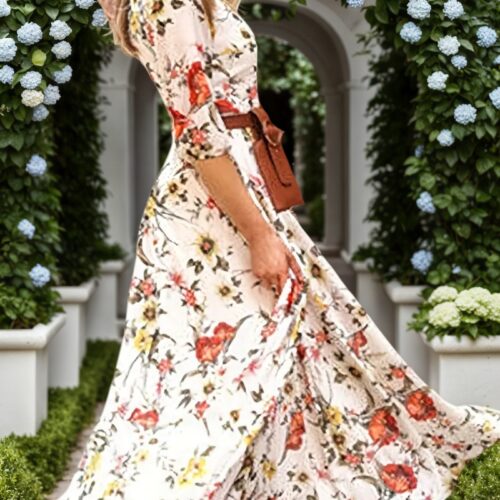 New Women’s Dresses, Flower Printed Dresses, Princess Dresses, Dresses