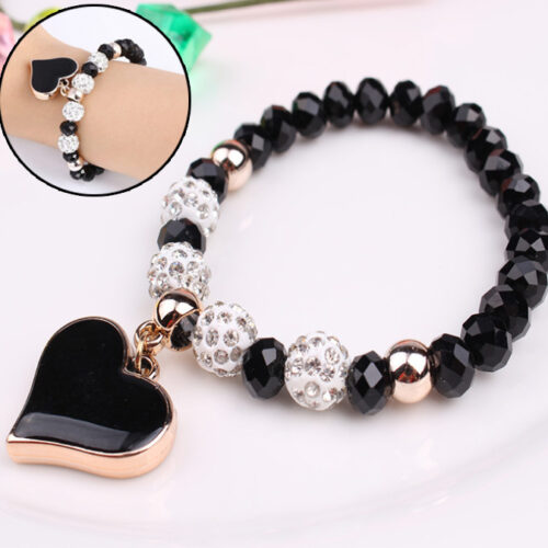 Elastic Crystal  Bracelet & Bangle Heart Bracelets